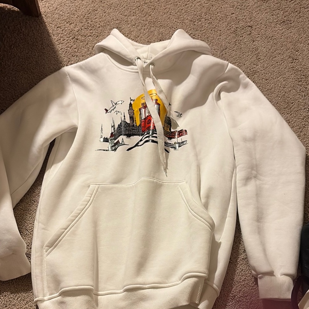 White Graphic Hoodie